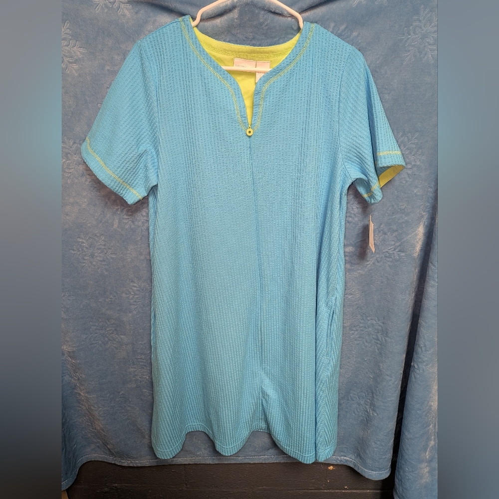 Parisian Intimate  Aqua Top with Lime Trimsian